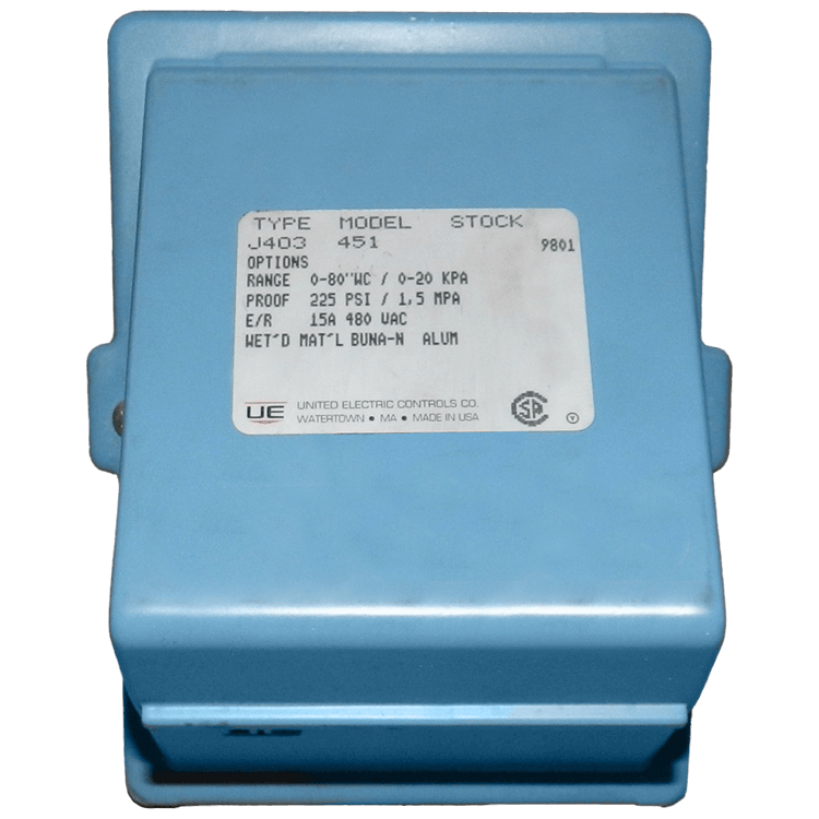 United Electric Pressure Switch, 400 Series Type J403 Models 448 to 454